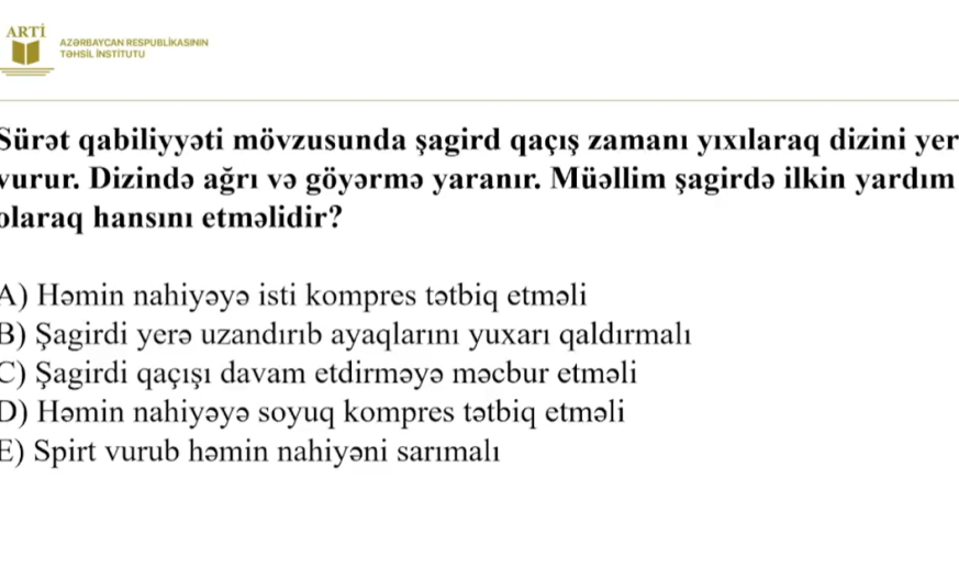 Fiziki tərbiyə fənni üzə sertifikasiyaya hazırlaşanların