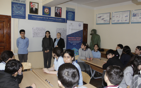 “Rəqəmsal dünyada təhlükəsiz mühit” layihəsi çərçivəsində şagirdlər maarifləndirilib