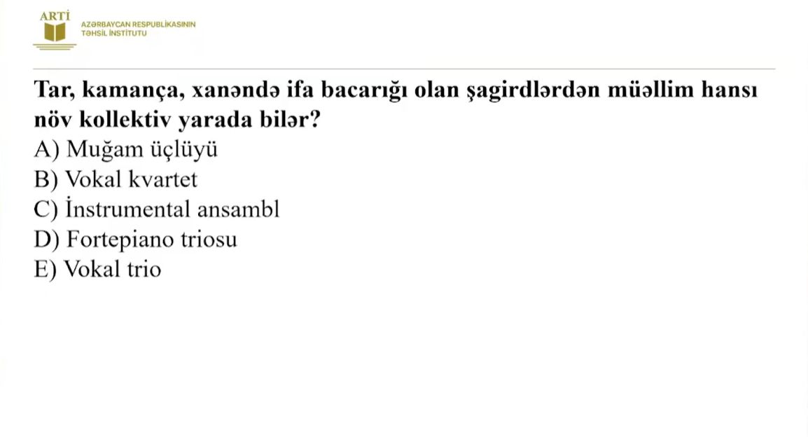Musiqi müəllimləri üçün sertifikasiya üzrə yeni test nümunələri təqdim olunub