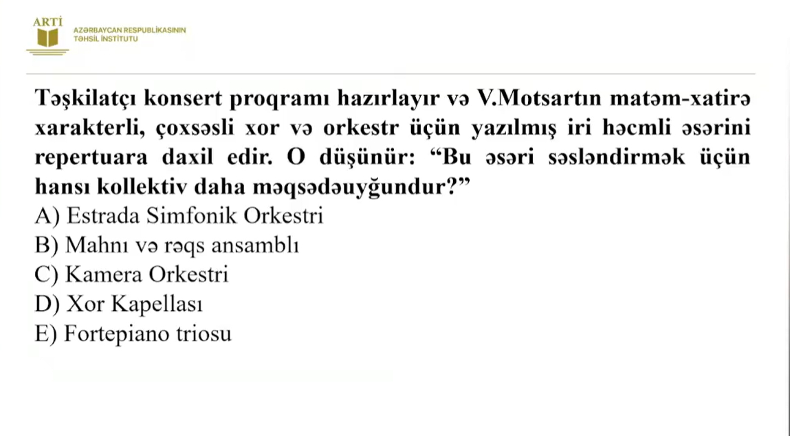 Musiqi müəllimləri üçün sertifikasiya üzrə yeni test nümunələri təqdim olunub