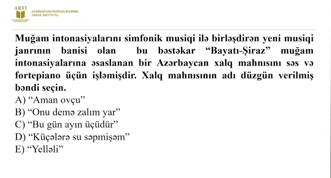 Musiqi müəllimləri üçün sertifikasiya üzrə yeni test nümunələri təqdim olunub