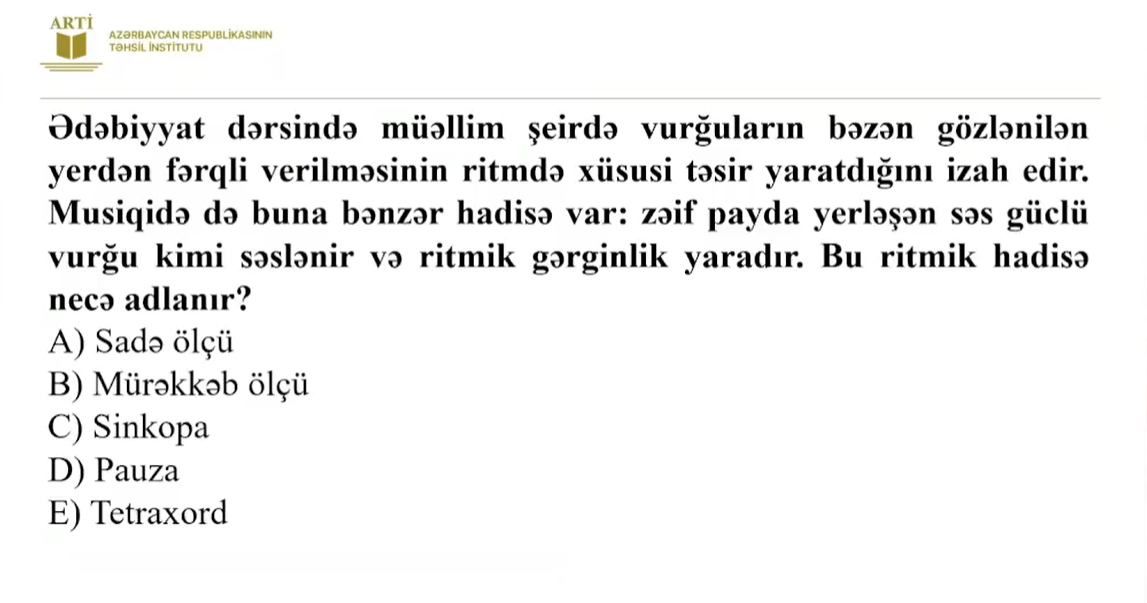 Musiqi müəllimləri üçün sertifikasiya üzrə yeni test nümunələri təqdim olunub