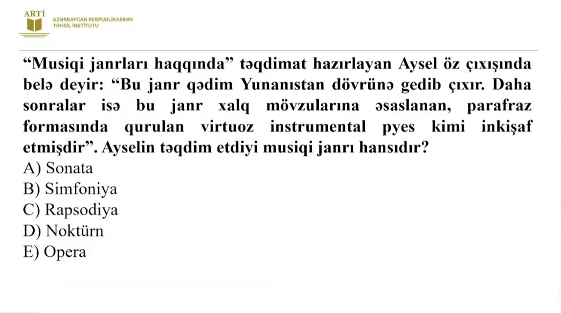 Musiqi müəllimləri üçün sertifikasiya üzrə yeni test nümunələri təqdim olunub