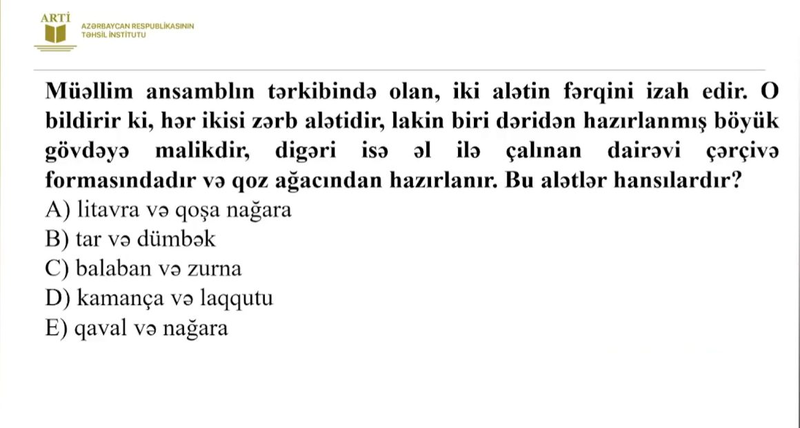 Musiqi müəllimləri üçün sertifikasiya üzrə yeni test nümunələri təqdim olunub