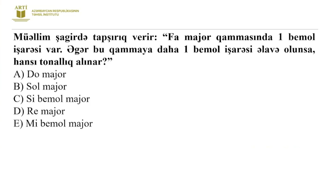 Musiqi müəllimləri üçün sertifikasiya üzrə yeni test nümunələri təqdim olunub