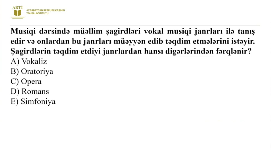 Musiqi müəllimləri üçün sertifikasiya üzrə yeni test nümunələri təqdim olunub