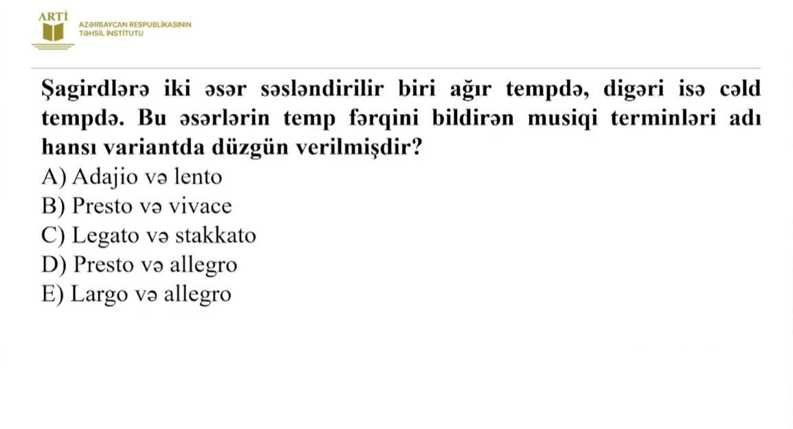 Musiqi müəllimləri üçün sertifikasiya üzrə yeni test nümunələri təqdim olunub