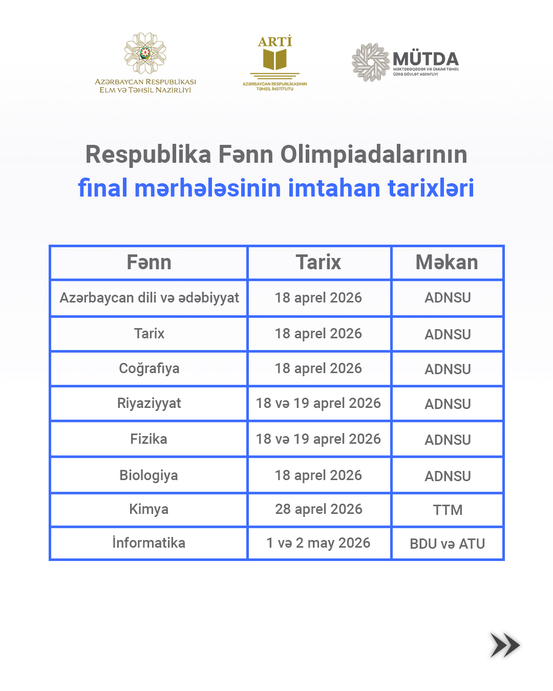 RFO-nun finalında iştirak edəcək şagirdlərin