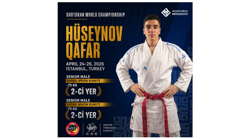 NDU-nun tələbəsi dünya çempionatında ikiqat uğur qazanıb