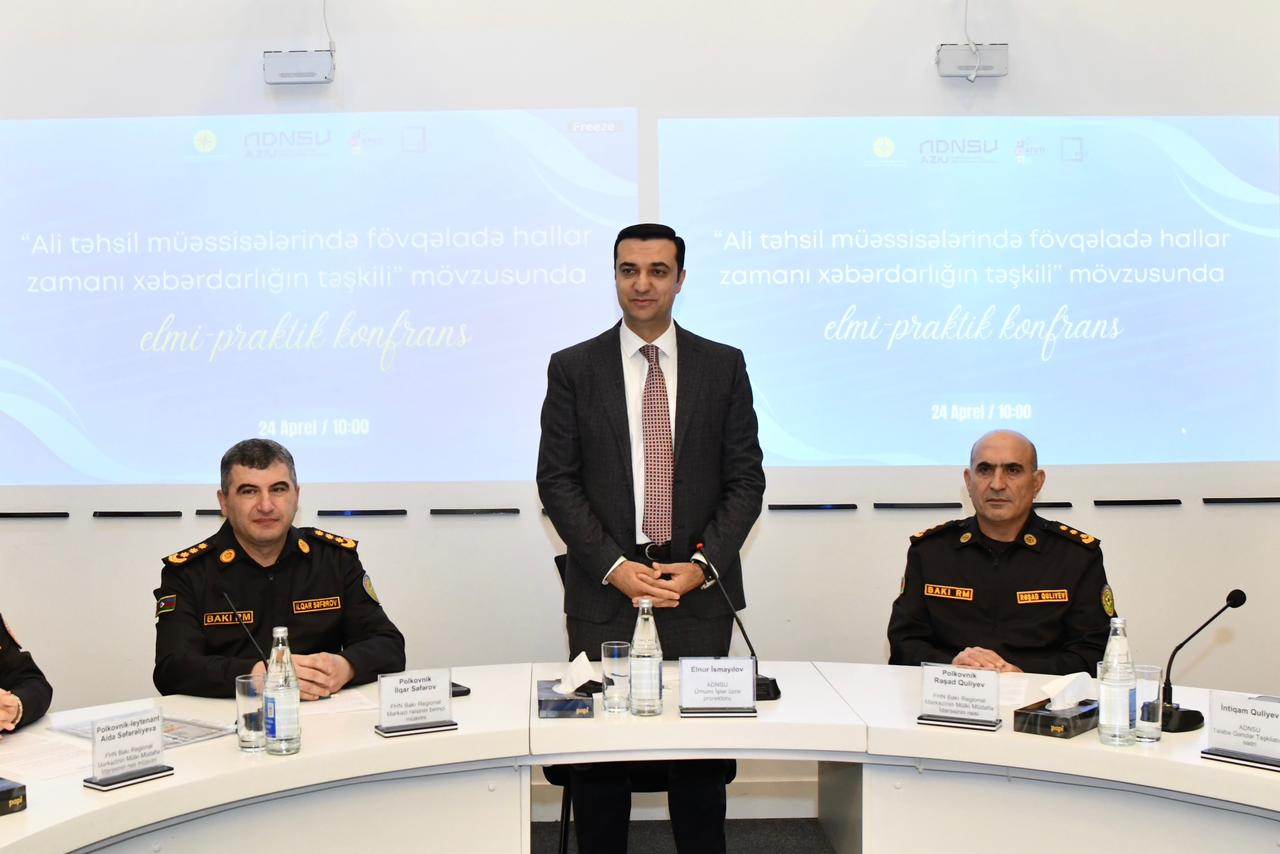 ADNSU-da fövqəladə hallarla bağlı elmi-praktik konfrans keçirilib