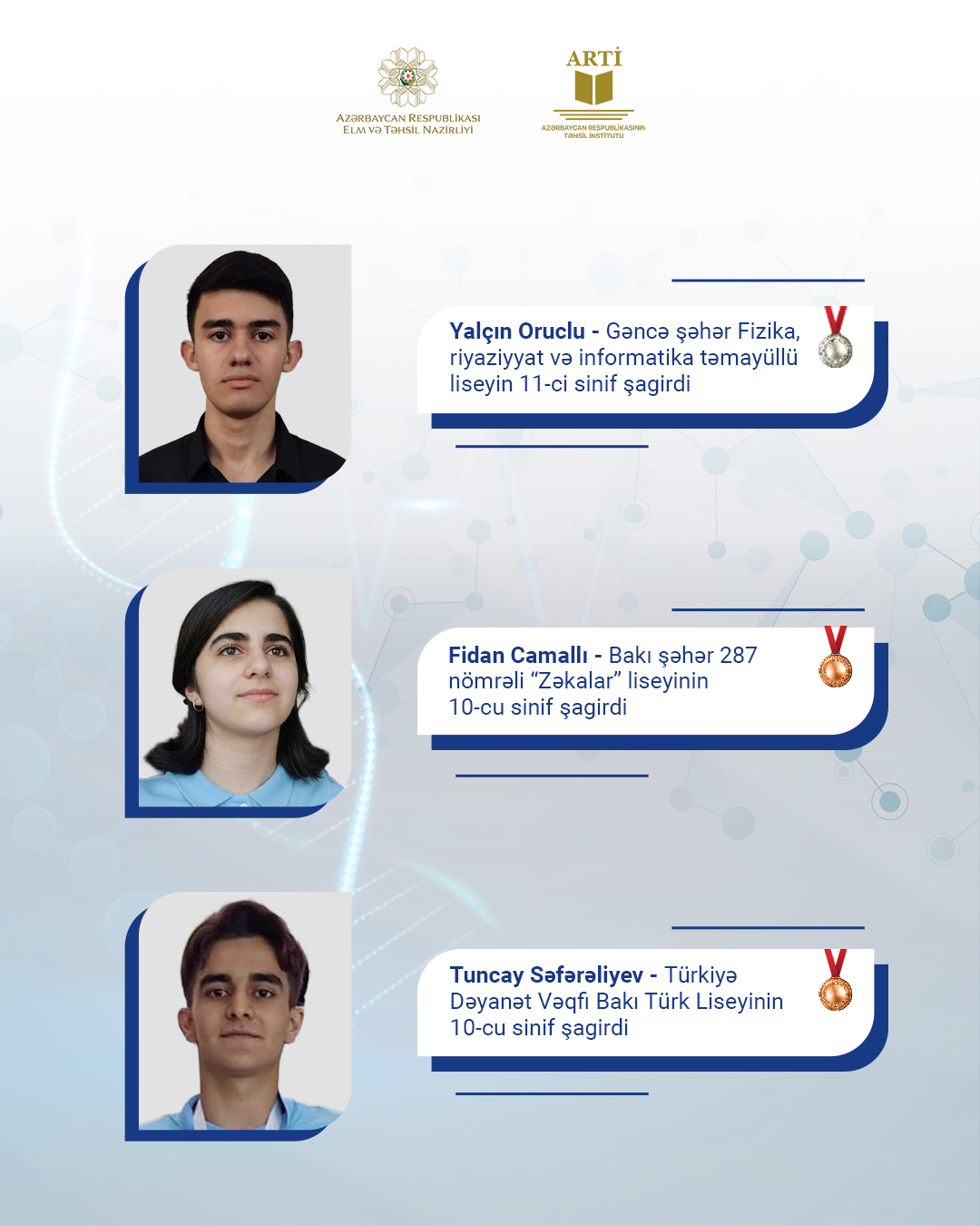 Məktəblilərimiz Beynəlxalq Biologiya Olimpiadasında 8 medal qazanıblar