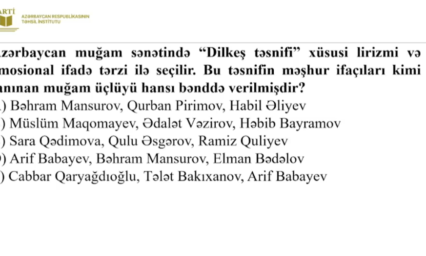 Musiqi müəllimləri üçün sertifikasiya üzrə yeni test nümunələri təqdim olunub