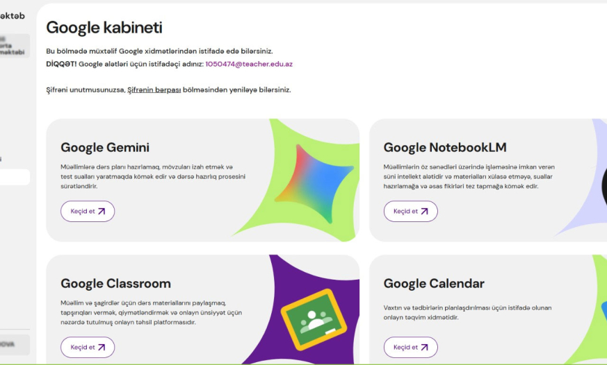 Tədrisdə yeni imkanlar: “Google” alətləri artıq “Rəqəmsal məktəb”də