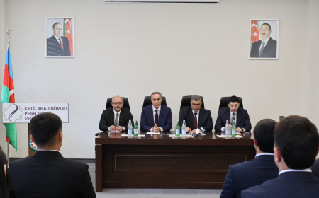 Cəlilabad Dövlət Peşə Təhsil Mərkəzinin yeni direktoru kollektivə təqdim olunub