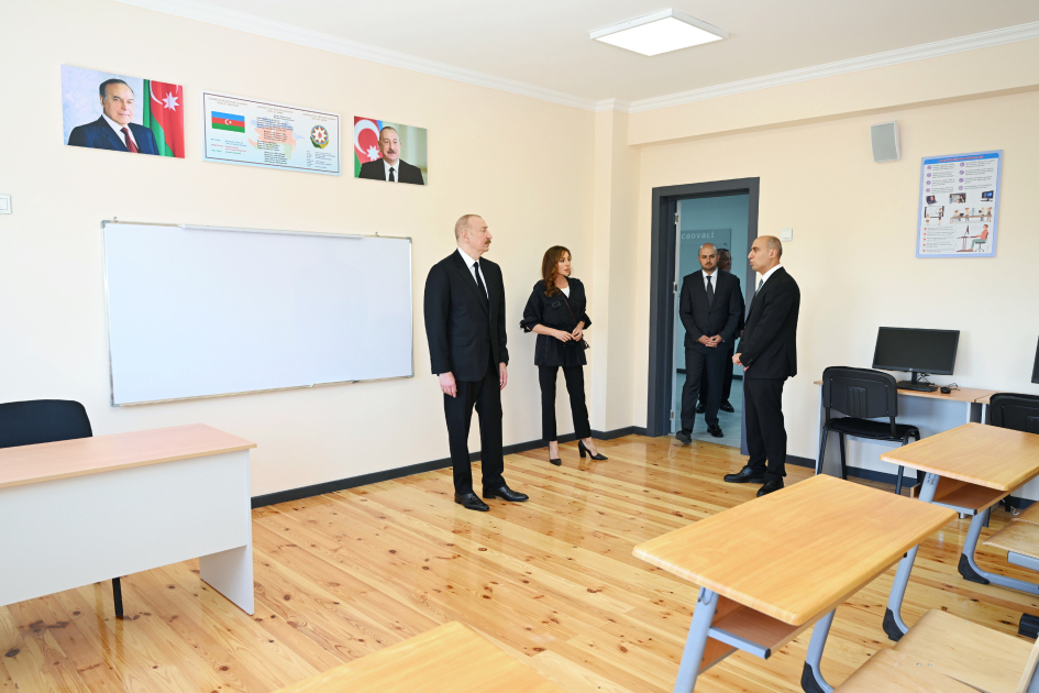 Prezident İlham Əliyev Cəbrayılda 360 şagird yerlik məktəb binasının açılışını edib