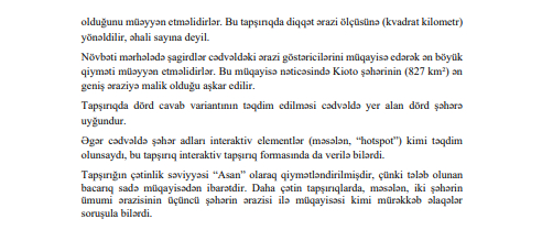 Şagirdlərə monitorinqdə belə tapşırıqlar verilir