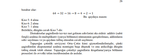 Şagirdlərə monitorinqdə belə tapşırıqlar verilir