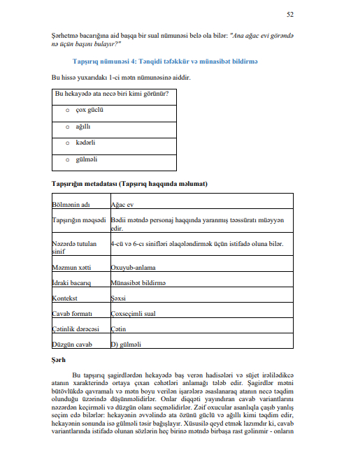 Şagirdlərə monitorinqdə belə tapşırıqlar verilir