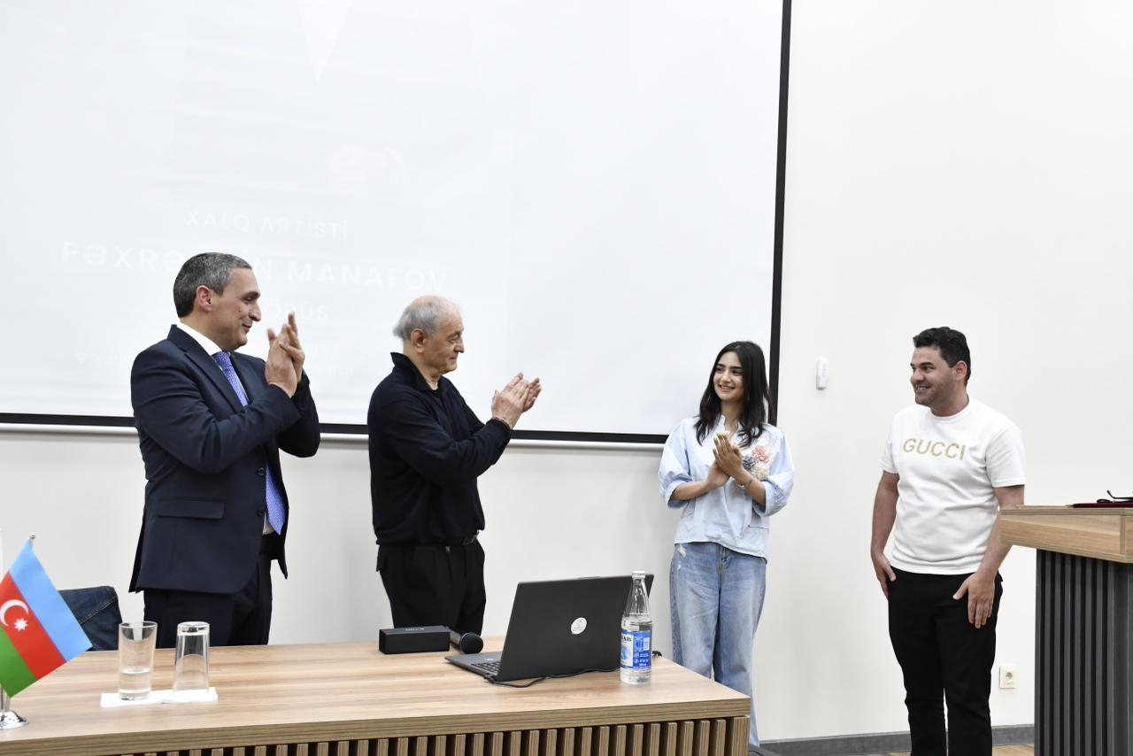 Qarabağ Universitetində xalq artisti Fəxrəddin Manafov ilə görüş keçirilib