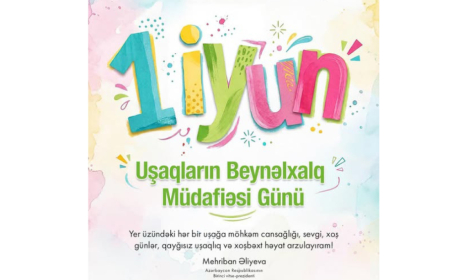 Birinci vitse-prezident Mehriban Əliyeva Uşaqların Beynəlxalq Müdafiəsi Günü münasibətilə paylaşım edib