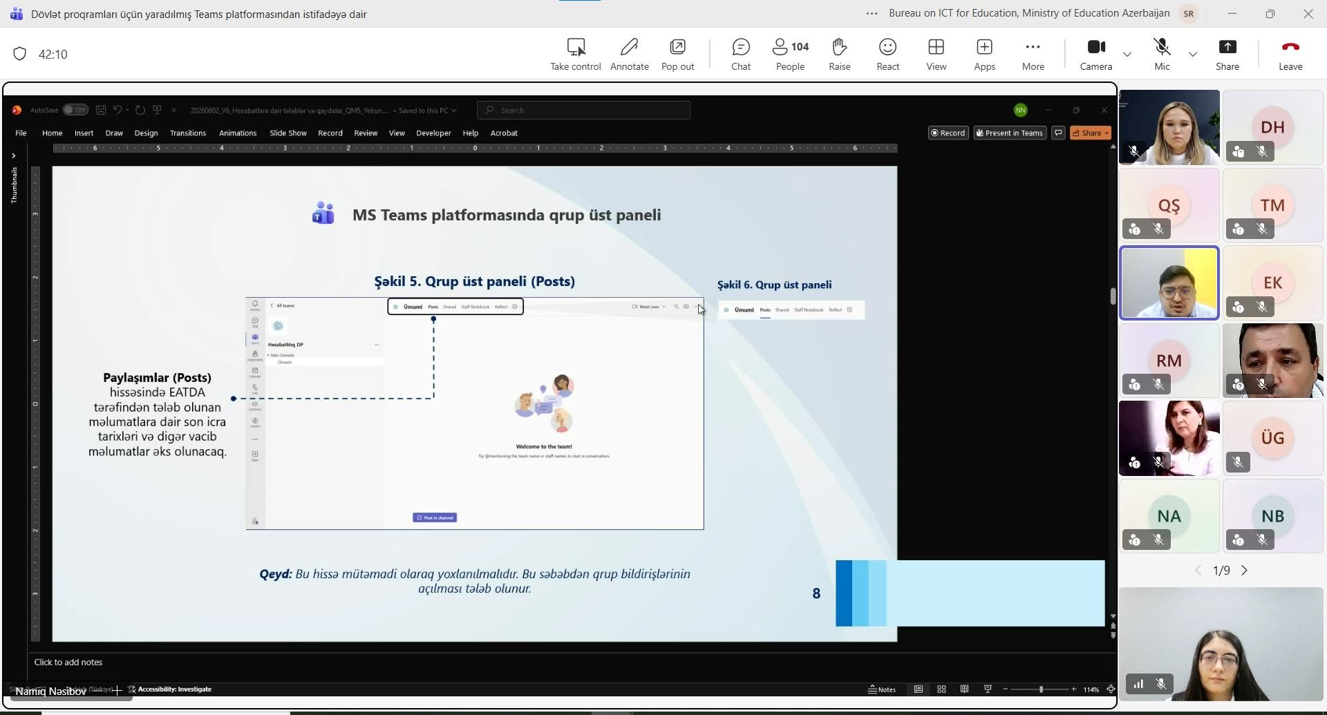 “MS Teams” platformasının tətbiqinə dair onlayn təlim təşkil olunub