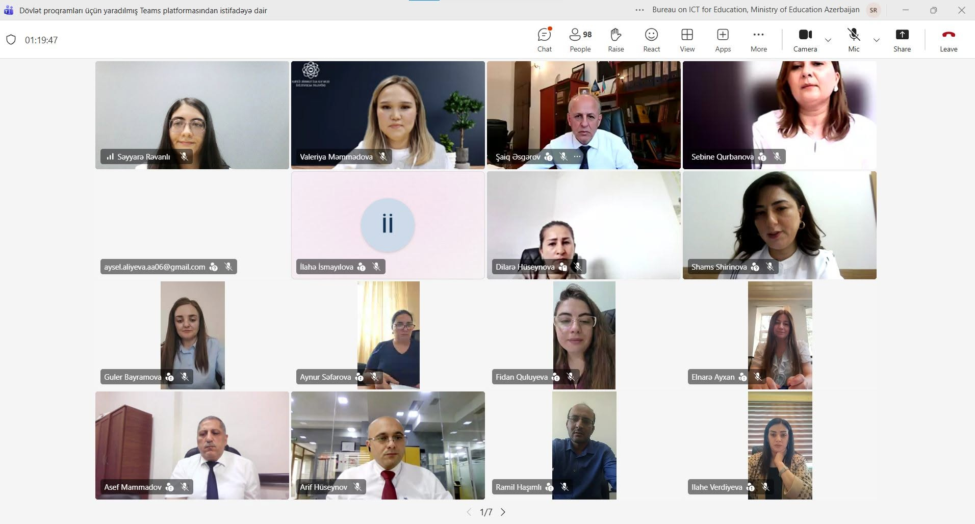 “MS Teams” platformasının tətbiqinə dair onlayn təlim təşkil olunub
