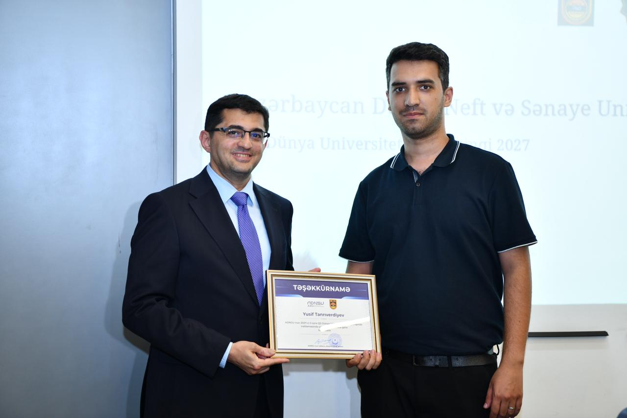 QS reytinqindəki nəticələrinə görə ADNSU əməkdaşları təltif edilib
