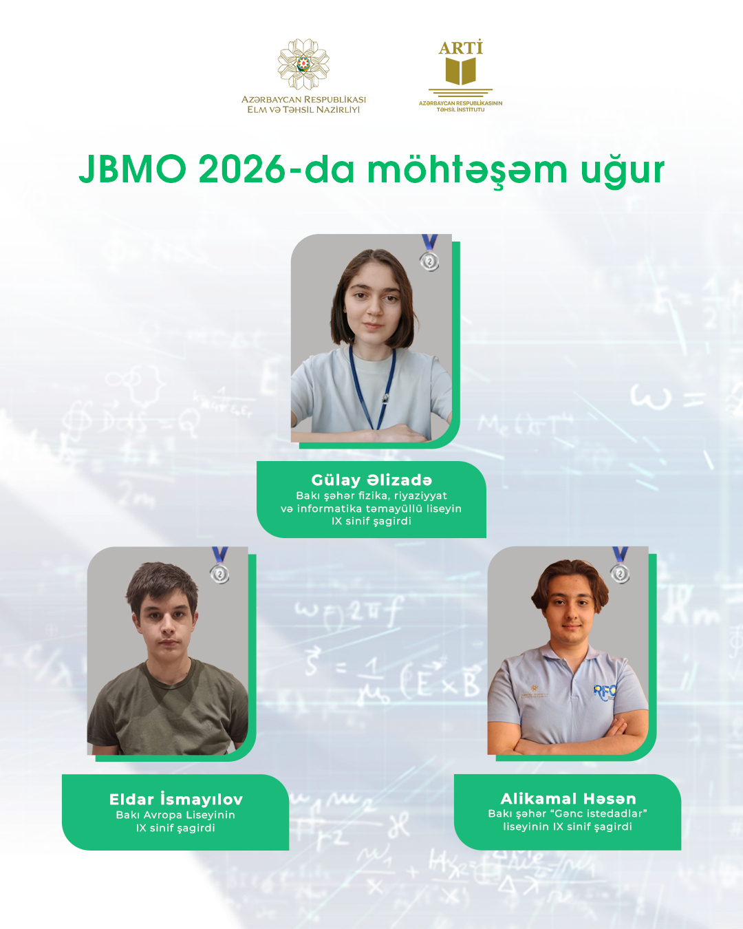 Məktəblilərimiz JBMO 2026-da möhtəşəm uğur  qazandılar