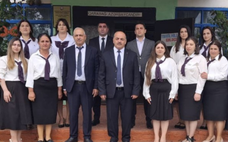 Quba məktəbinin müəllimləri vahid geyimdə dərsə başladılar 