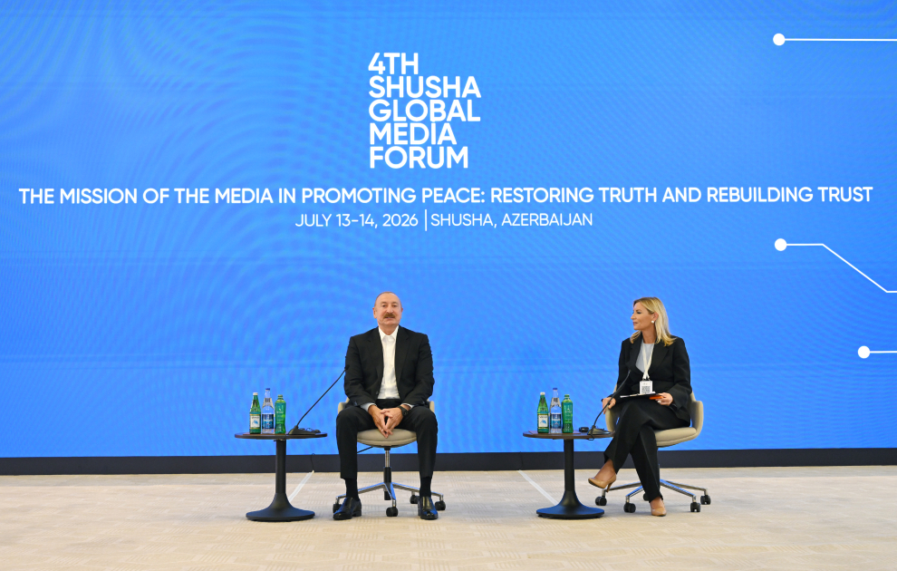 Prezident İlham Əliyev IV Şuşa Qlobal Media Forumunun açılışında iştirak edir