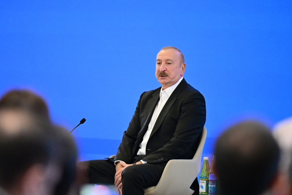 Prezident İlham Əliyev IV Şuşa Qlobal Media Forumunun açılışında iştirak edir