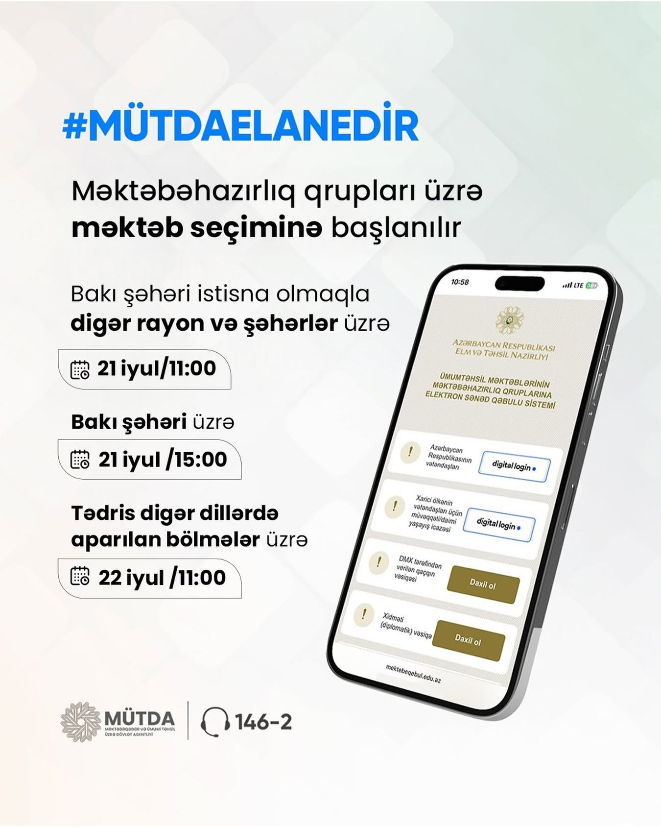 Məktəbəhazırlıq qrupları üzrə məktəb seçiminə