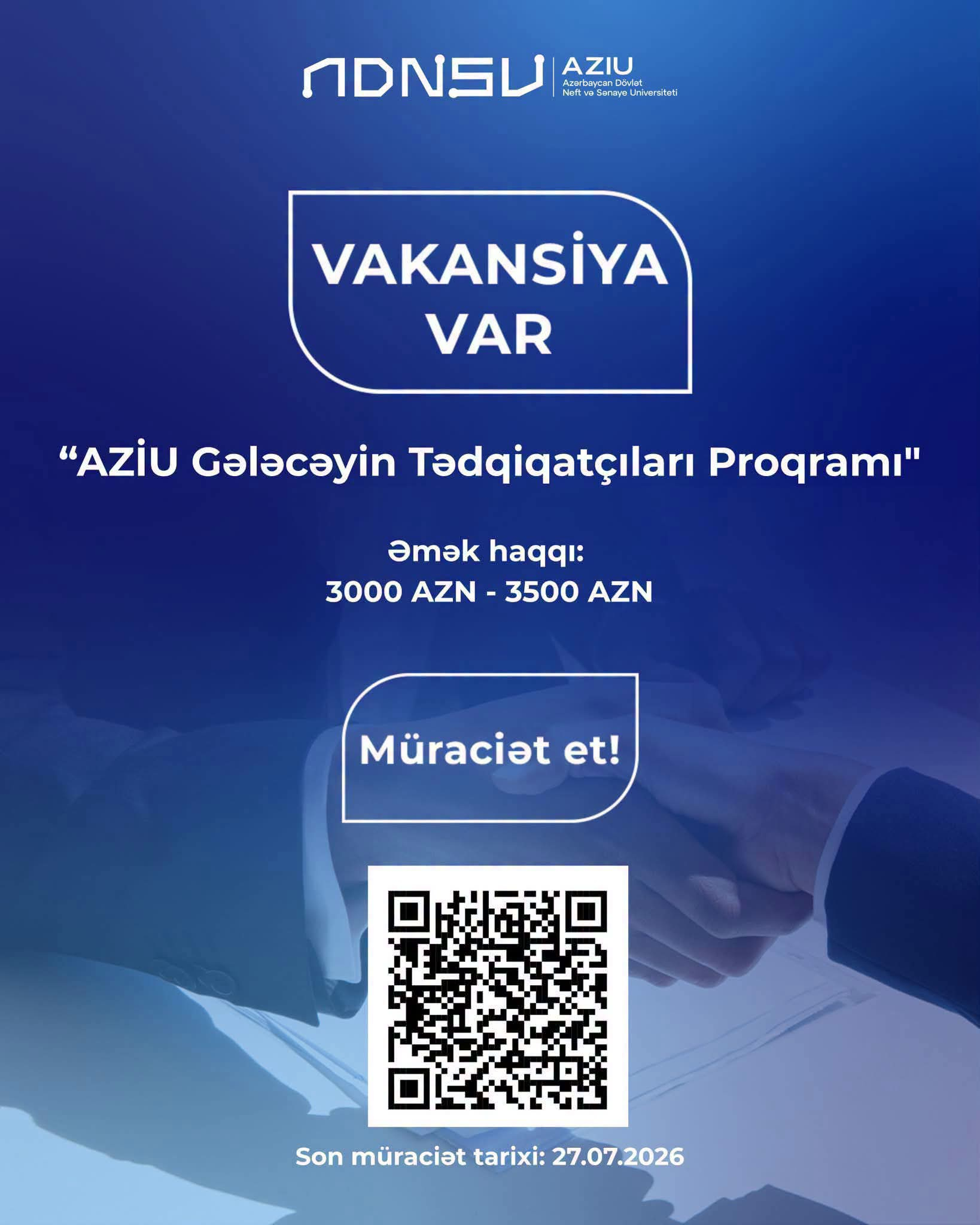 ADNSU gənc tədqiqatçılar üçün yeni proqram elan edib
