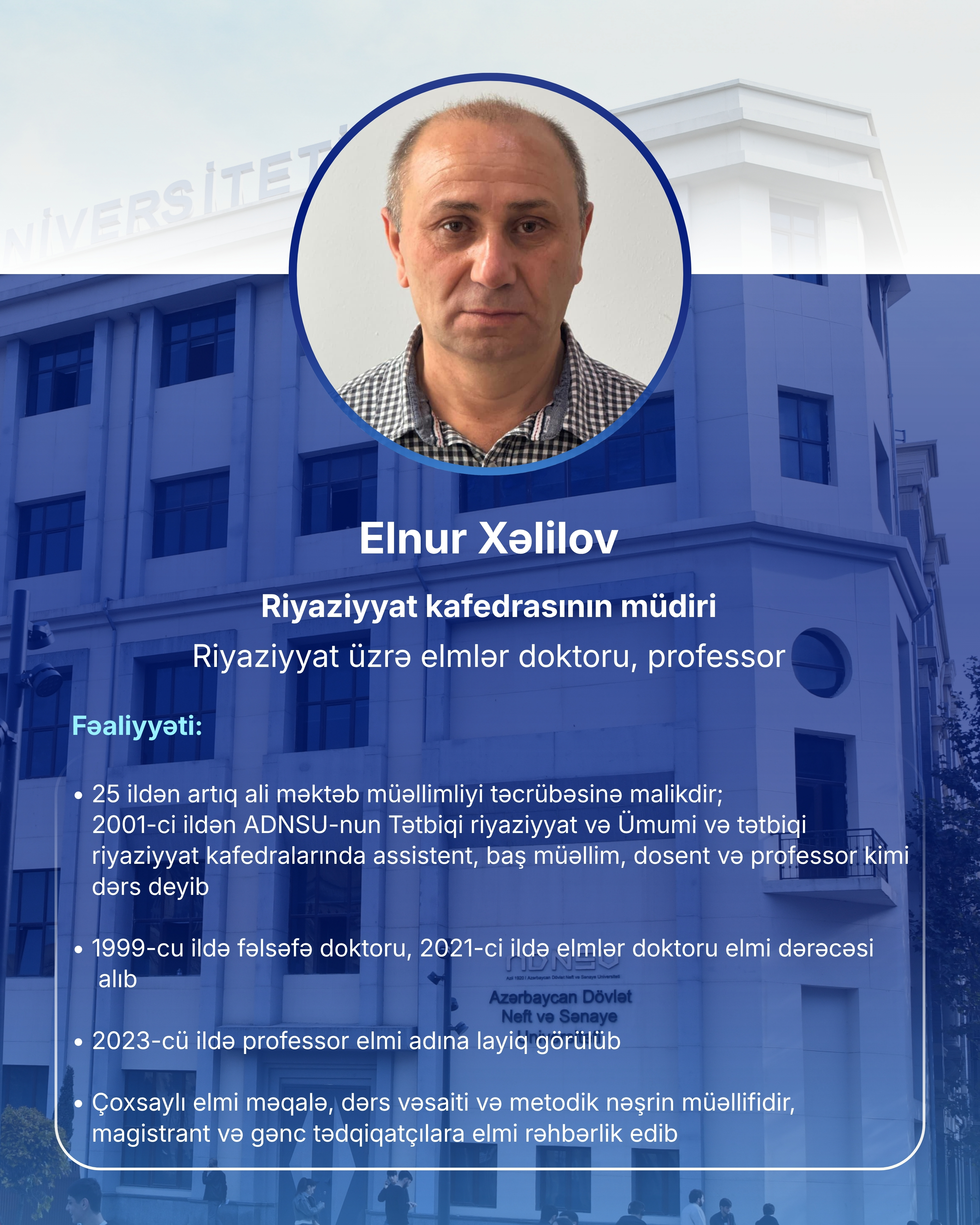 ADNSU-da struktur dəyişikliyi və yeni təyinatlar olub