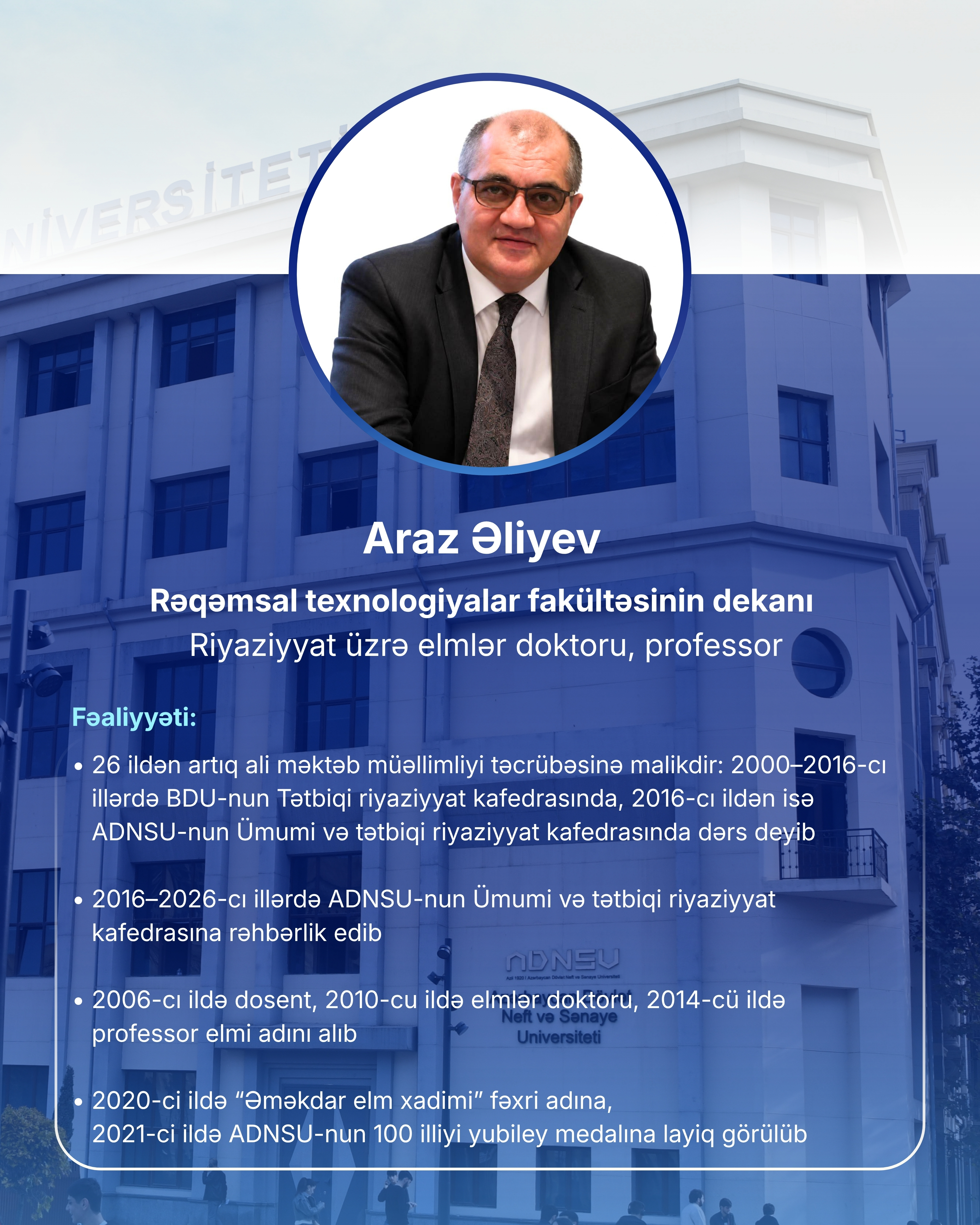 ADNSU-da struktur dəyişikliyi və yeni təyinatlar olub