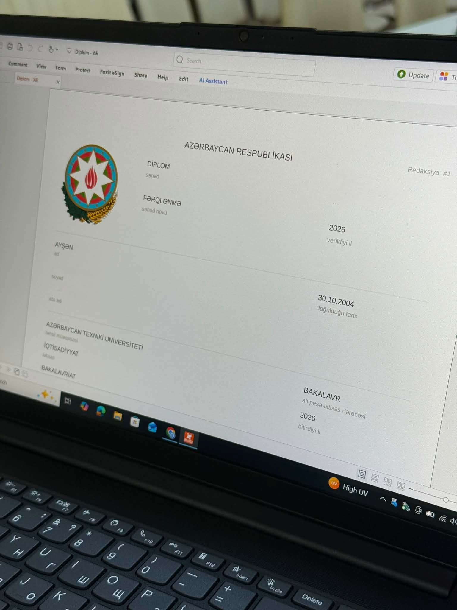 AzTU-da elektron diplomların verilməsinə başlanıldı