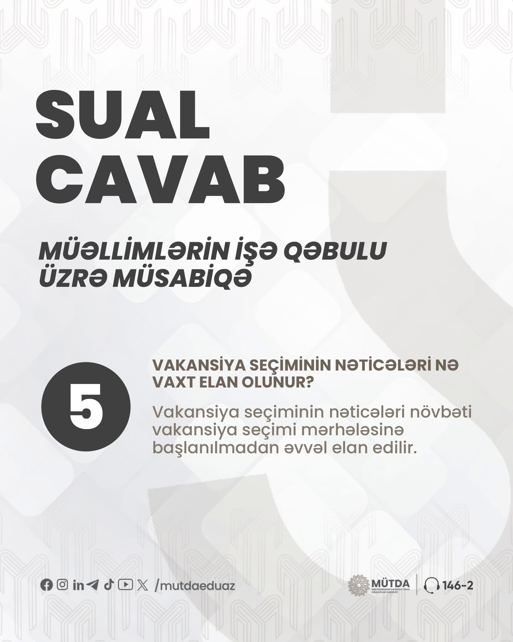 MİQ üzrə vakansiya seçiminin nəticələri nə zaman