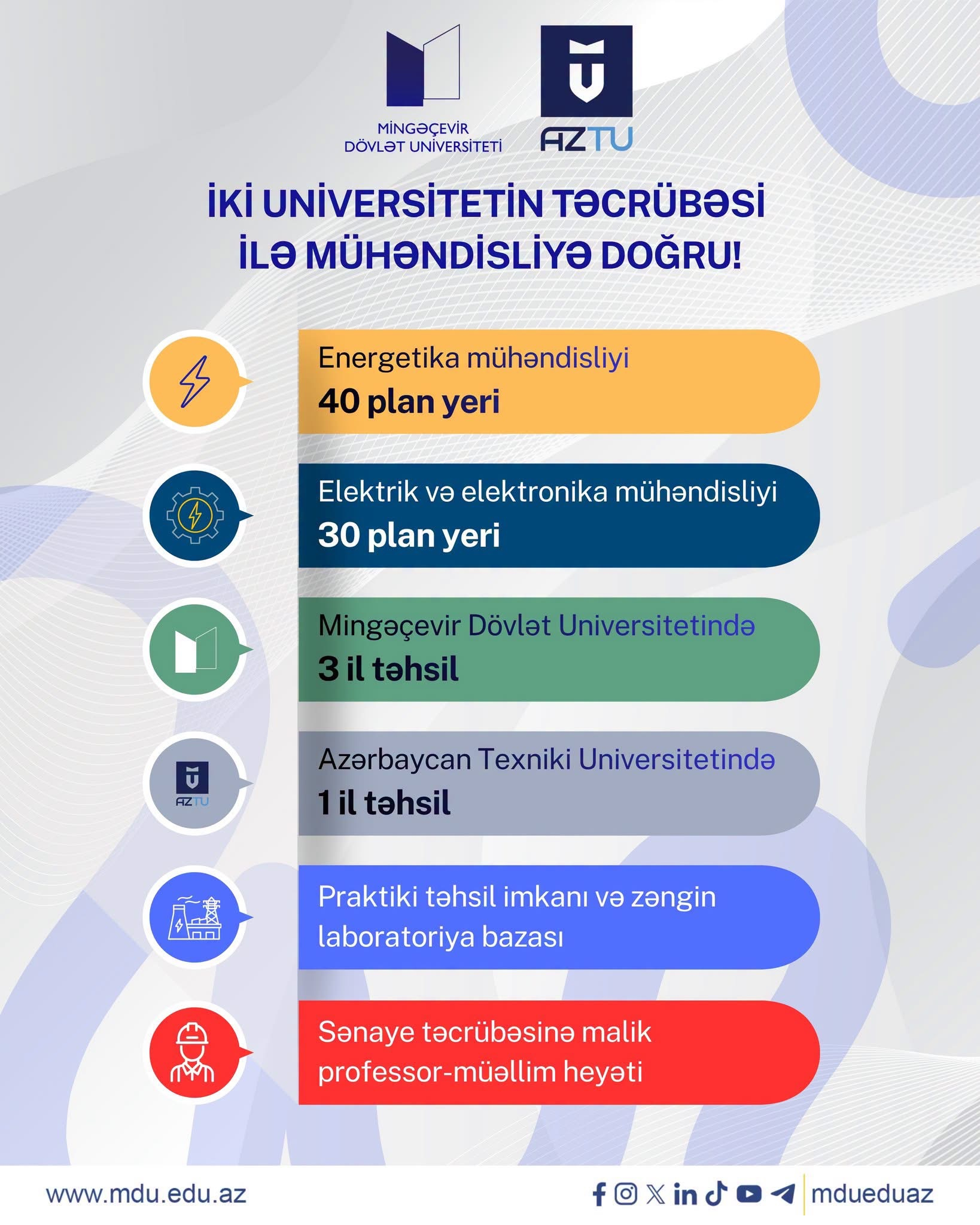MDU və AzTU birgə kadr hazırlığı həyata keçirir
