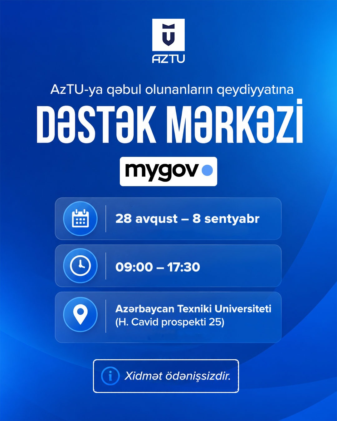 AzTU-ya yeni qəbul olanlar üçün dəstək mərkəzi yaradılıb