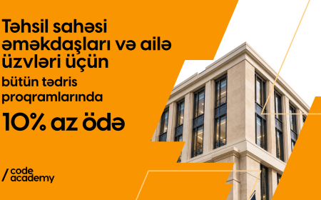 Code Academy təhsil sahəsində çalışanlara və ailələrinə 10% endirim təqdim edir