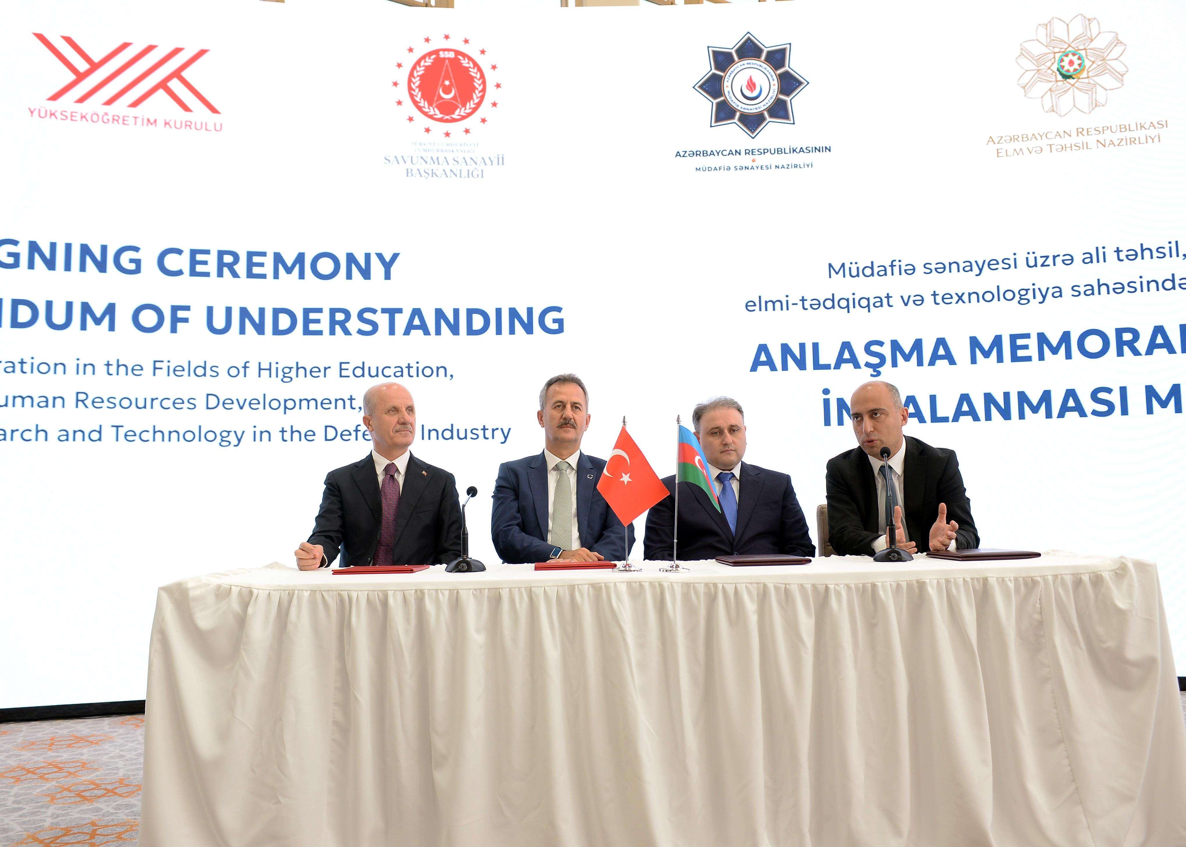 Azərbaycan və Türkiyə müdafiə sənayesi üzrə təhsil əməkdaşlığını genişləndirir
