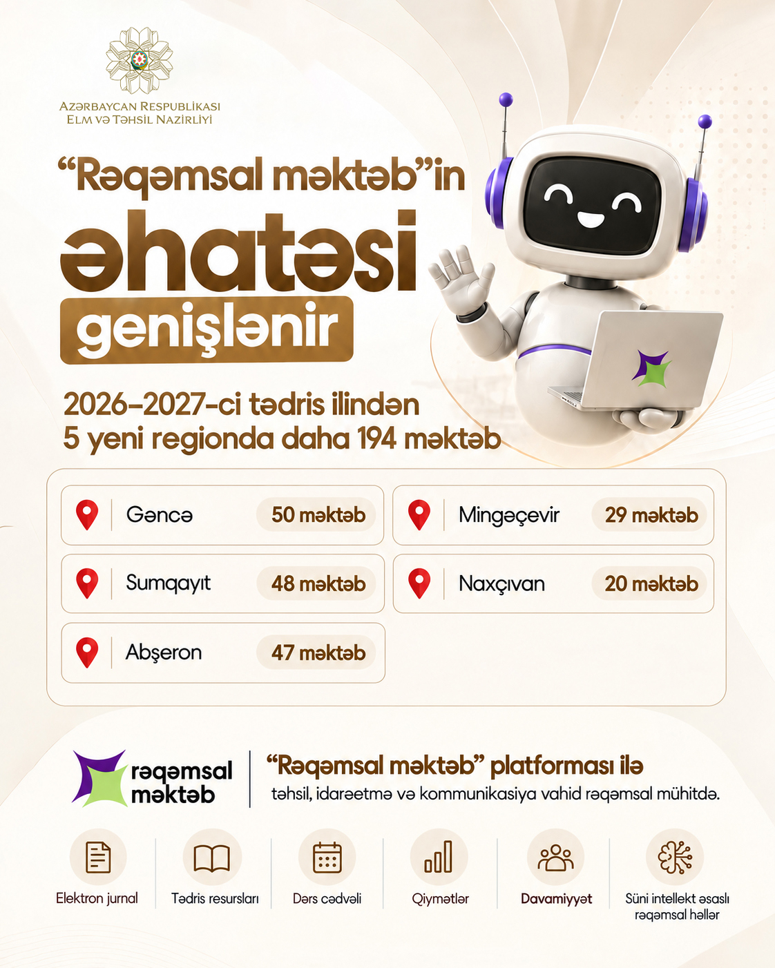 “Rəqəmsal məktəb” platformasının əhatə dairəsi genişləndirilir