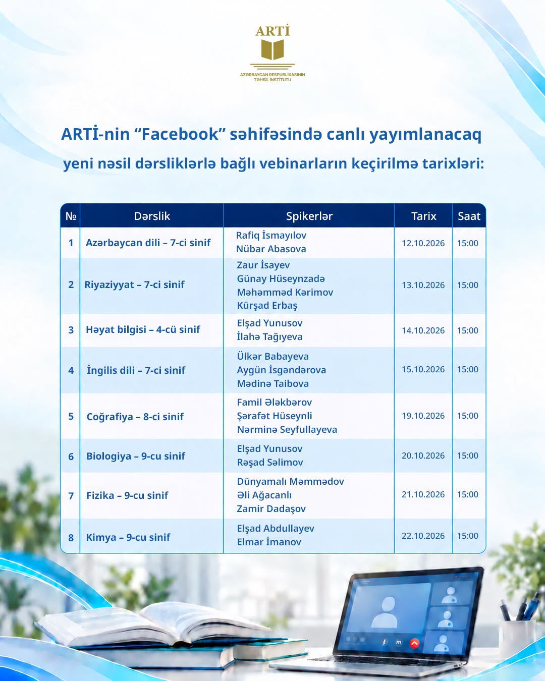 Yeni nəsil dərsliklərlə bağlı canlı vebinarlar keçiriləcək