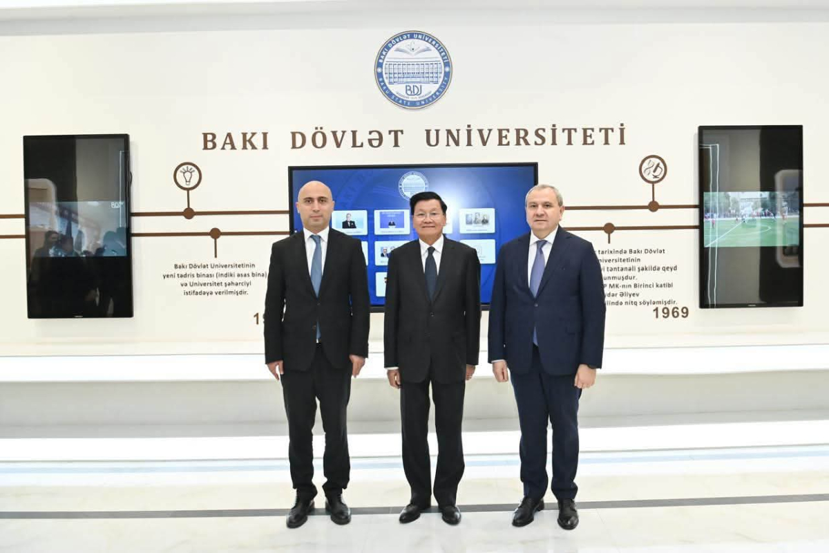 Laos Prezidenti BDU-da tələbələrlə görüşüb